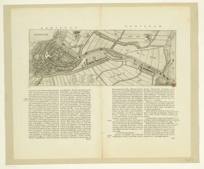 Plattegrond en beschrijving van Schiedam