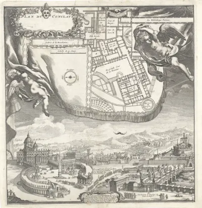 Plattegrond en gezicht op het Vaticaan