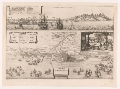 Plattegrond en gezicht op Olinda