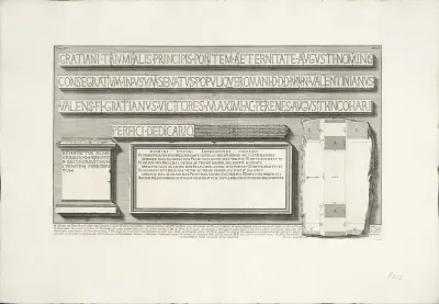 Plattegrond en inscripties van Pons Cestius te Rome