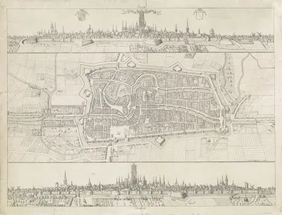 Plattegrond en profiel van de stad Utrecht