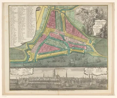 Plattegrond en profiel van Rotterdam