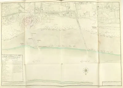 Plattegrond met de nieuwe haven van Duinkerke bij Fort Mardijk, 1714