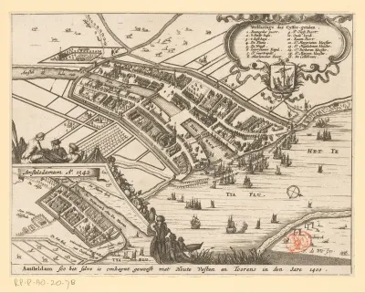 Plattegrond van Amsterdam, 1400