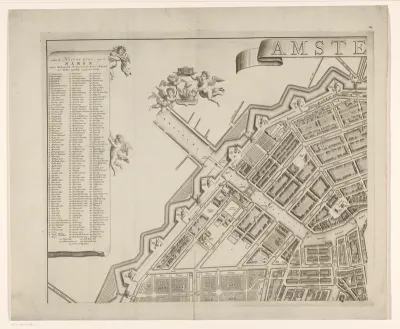Plattegrond van Amsterdam (deel linksboven)