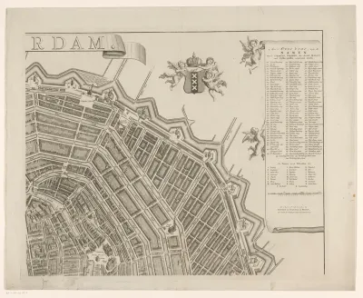 Plattegrond van Amsterdam (deel rechtsboven)