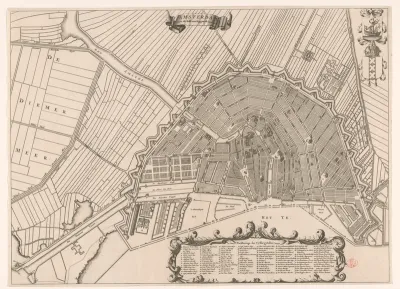 Plattegrond van Amsterdam en omliggende gebieden