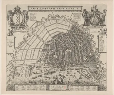Plattegrond van Amsterdam met ontwerp voor de Vierde Uitleg