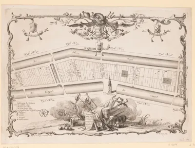 Plattegrond van burgerwijk XXX te Amsterdam, onder leiding van kapitein Philippus Roos