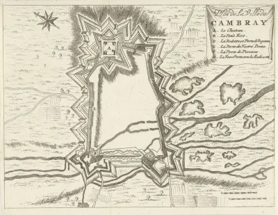 Plattegrond van Cambrai (Kamerijk), 1673-1686