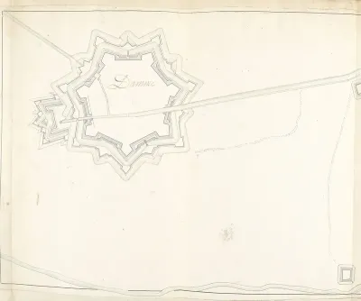 Plattegrond van Damme, ca. 1701-1715