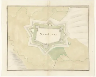 Plattegrond van Damvillers, 1637