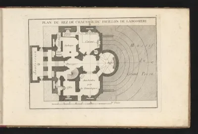 Plattegrond van de begane grond van het Pavillon la Bouëxière