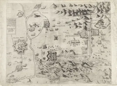 Plattegrond van de belegering van Palmanova
