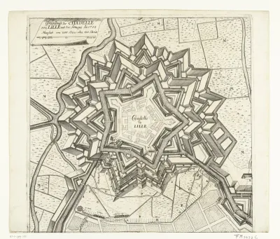 Plattegrond van de citadel van Rijssel, 1708