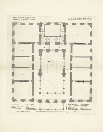 Plattegrond van de derde verdieping van het stadhuis van Maastricht