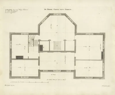 Plattegrond van de derde verdieping van huis De Nes te Vreeland