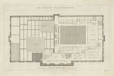Plattegrond van de eerste verdieping van de schouwburg aan het Leidseplein te Amsterdam, 1774