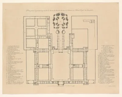 Plattegrond van de eerste verdieping van het Hotel des Invalides
