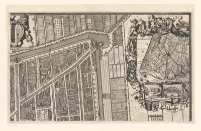 Plattegrond van de Kaart Figuratief van Delft (deel rechtsboven)