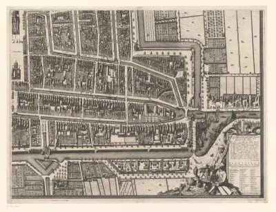 Plattegrond van de Kaart Figuratief van Delft (deel rechtsonder)