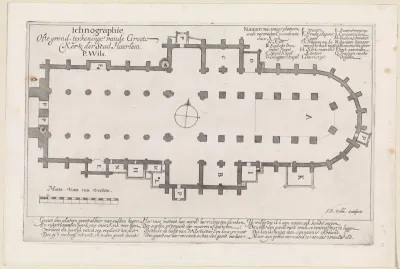 Plattegrond van de Sint-Bavokerk te Haarlem
