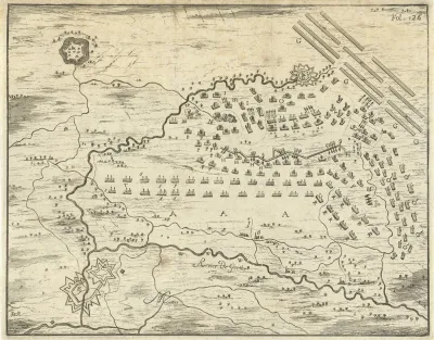 Plattegrond van de Slag bij Landen