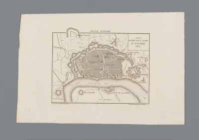 Plattegrond van de stad Antwerpen met citadel