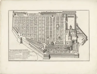 Plattegrond van de tuin bij het Palazzo del Quirinale