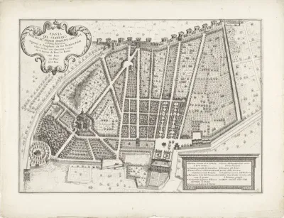 Plattegrond van de tuin van kardinaal Ludovico Ludovisi