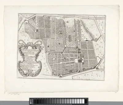 Plattegrond van de tuinen rond Villa Borghese