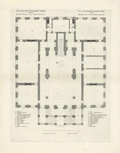Plattegrond van de tweede verdieping van het stadhuis van Maastricht