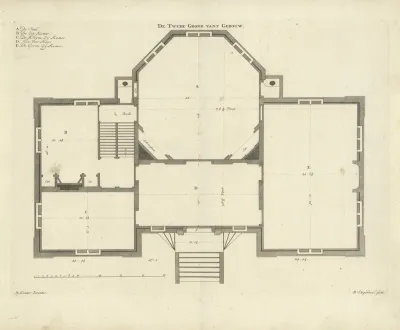 Plattegrond van de tweede verdieping van huis De Nes te Vreeland