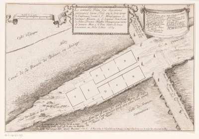 Plattegrond van de vredesconferentie op het Île des Faisans