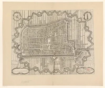 Plattegrond van Delft, 1672