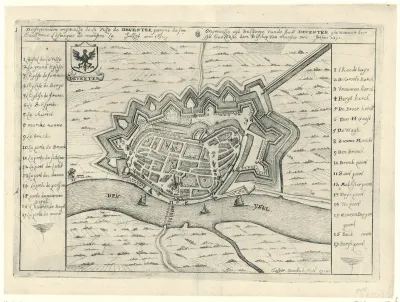 Plattegrond van Deventer, veroverd door de bisschop van Munster in 1672