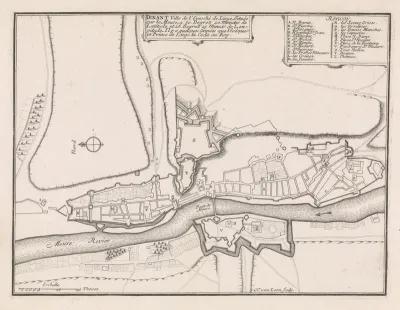 Plattegrond van Dinant, 1693