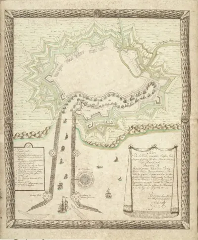 Plattegrond van Duinkerke, 1706