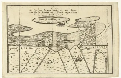 Plattegrond van een baai in de kustlijn (zonder letters)