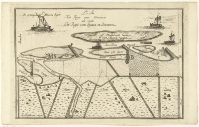 Plattegrond van eilanden voor de kust