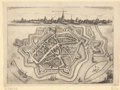 Plattegrond van en gezicht op Doesburg