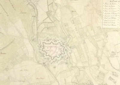 Plattegrond van Geldern, ca. 1701-1715