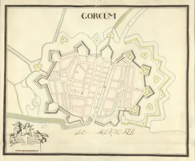 Plattegrond van Gorinchem, ca. 1701-1715