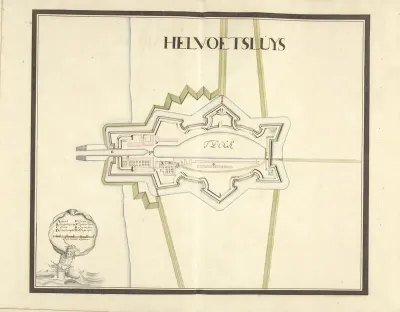 Plattegrond van Hellevoetsluis, ca. 1701-1715