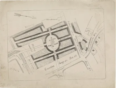 Plattegrond van het Anna Paulownapark te Den Haag