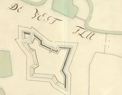 Plattegrond van het Fort bij Hinderdam, ca. 1701-1715