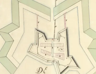 Plattegrond van het Fort Uitermeer, ca. 1701-1715