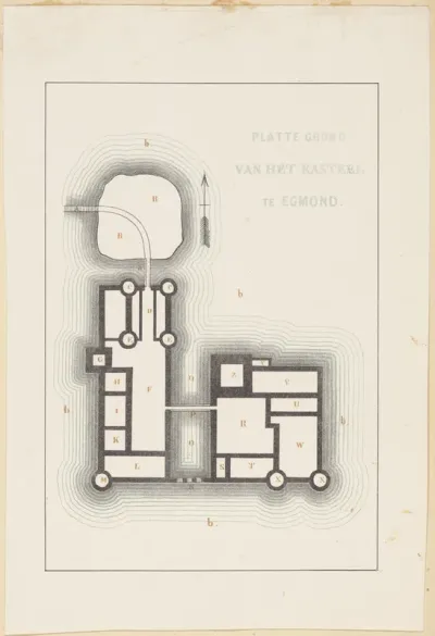 Plattegrond van het kasteel te Egmond