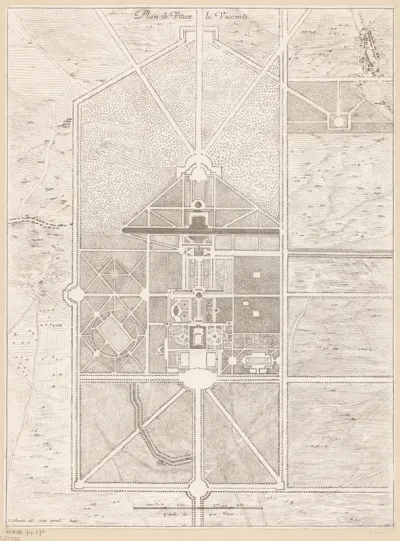 Plattegrond van het kasteel van Vaux-le-Vicomte