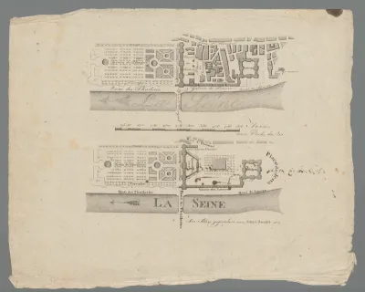 Plattegrond van het Louvre en de Tuilerieën